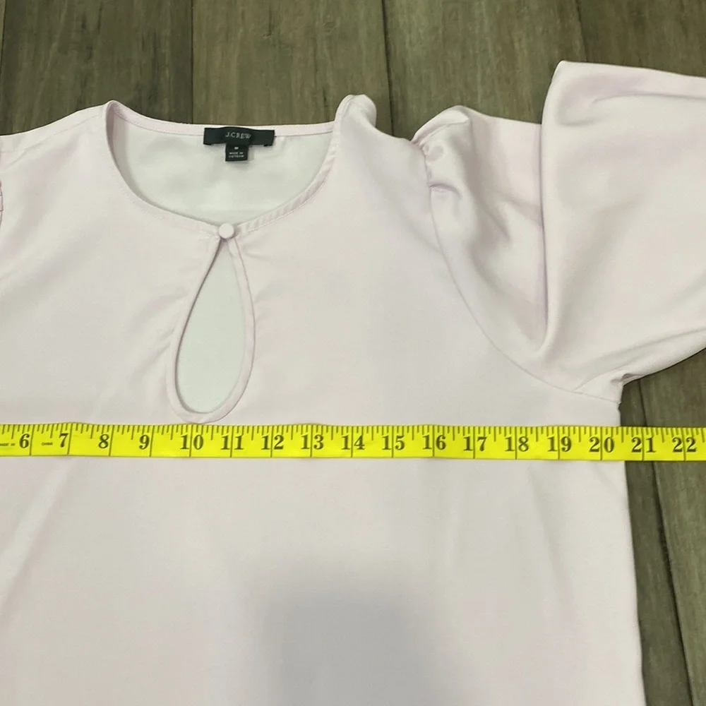J crew‎ Puff-sleeve satin-back crepe top lavender
